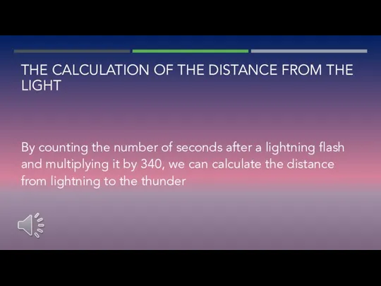 THE CALCULATION OF THE DISTANCE FROM THE LIGHT By counting the number