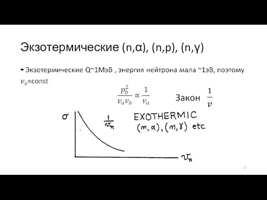Экзотермические (n,α), (n,p), (n,γ)