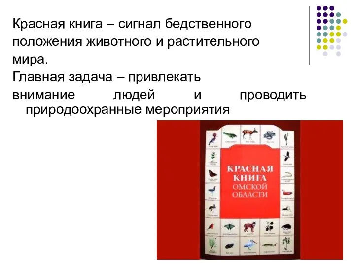 Красная книга – сигнал бедственного положения животного и растительного мира. Главная задача