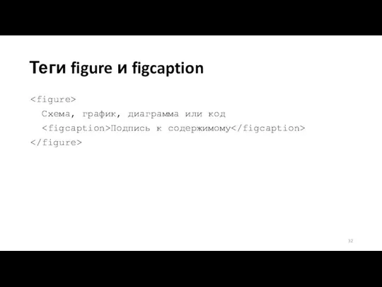 Теги figure и figcaption Схема, график, диаграмма или код Подпись к содержимому