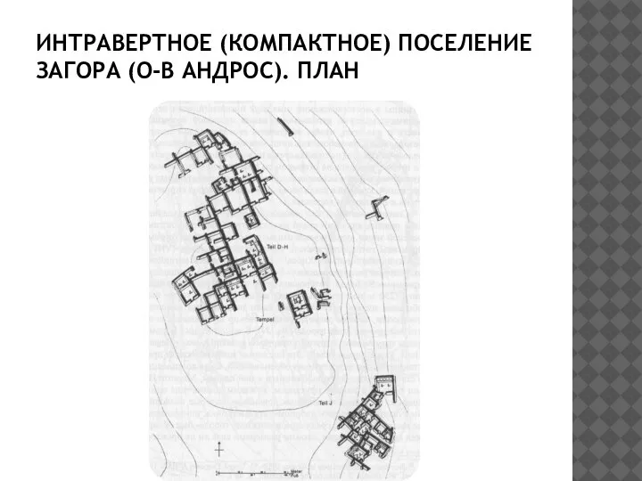 ИНТРАВЕРТНОЕ (КОМПАКТНОЕ) ПОСЕЛЕНИЕ ЗАГОРА (О-В АНДРОС). ПЛАН