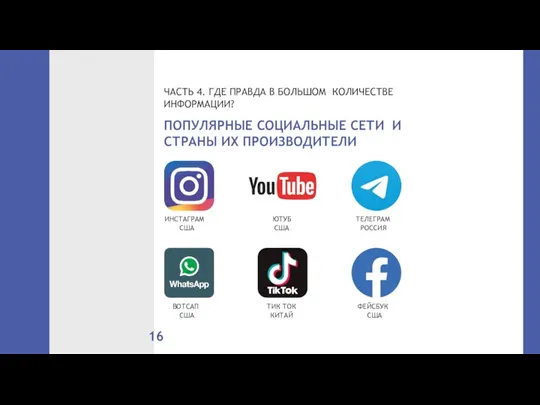 ЧАСТЬ 4. ГДЕ ПРАВДА В БОЛЬШОМ КОЛИЧЕСТВЕ ИНФОРМАЦИИ? ИНСТАГРАМ США ЮТУБ США