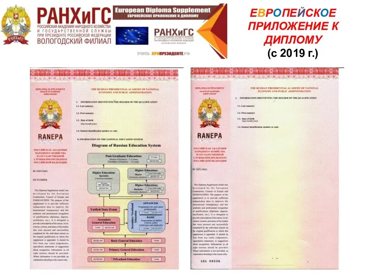 11.01.16 –30.01.16 ЕВРОПЕЙСКОЕ ПРИЛОЖЕНИЕ К ДИПЛОМУ (с 2019 г.)