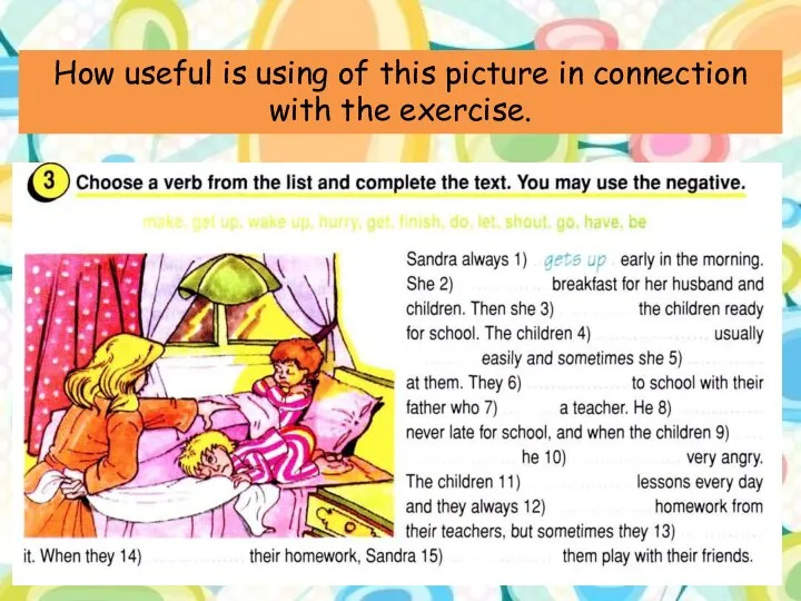 How useful is using of this picture in connection with the exercise.