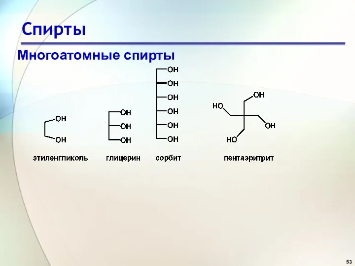 Спирты Многоатомные спирты