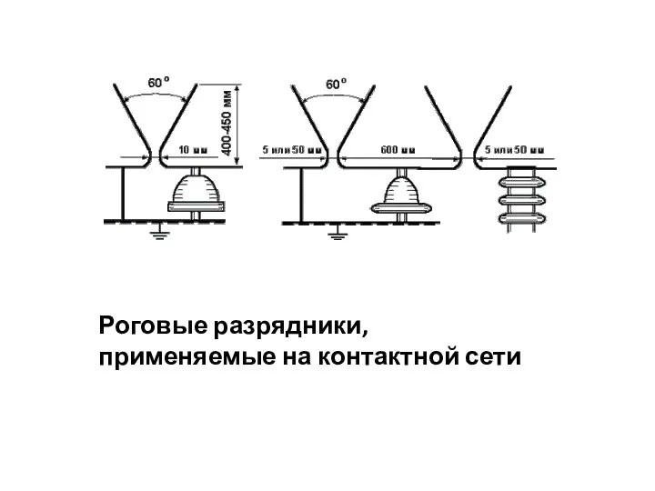 Роговые разрядники, применяемые на контактной сети