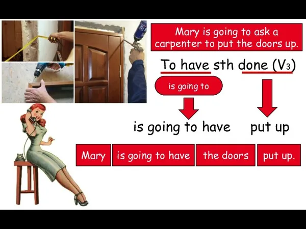 Mary is going to ask a carpenter to put the doors up.