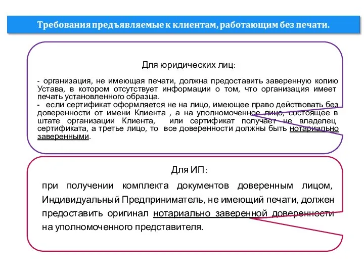 Для ИП: при получении комплекта документов доверенным лицом, Индивидуальный Предприниматель, не имеющий