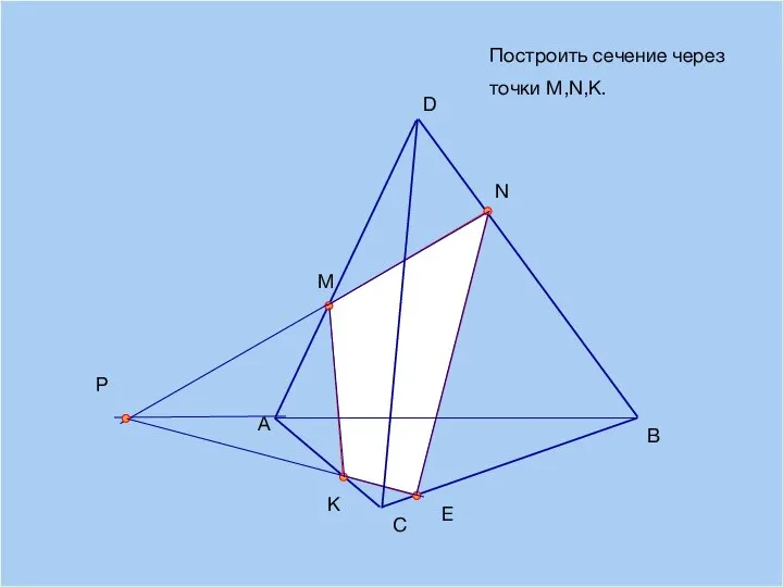 09/03/2023 A B D С M N K Построить сечение через точки M,N,К. Е Р