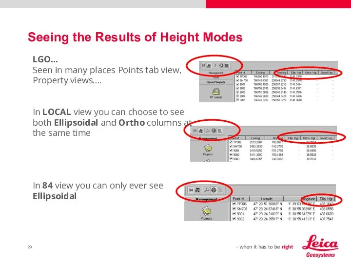 Seeing the Results of Height Modes LGO… Seen in many places Points