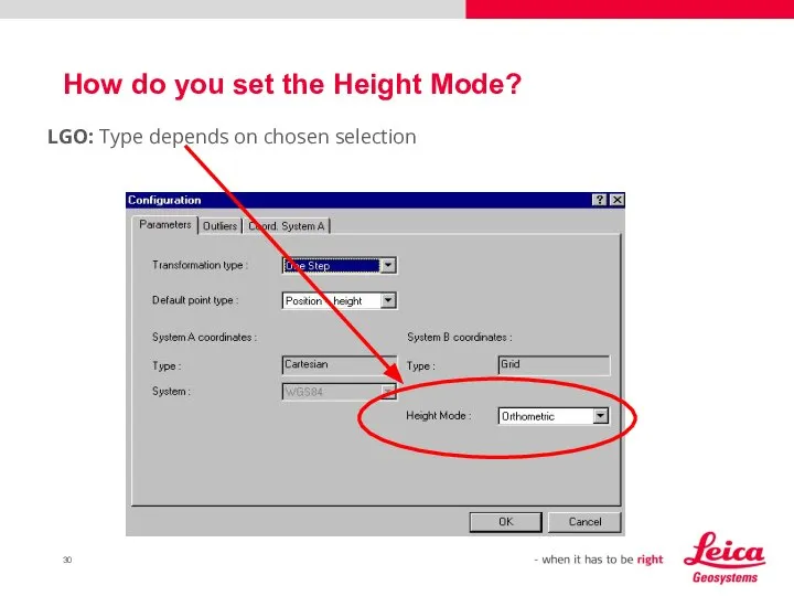 How do you set the Height Mode? LGO: Type depends on chosen selection