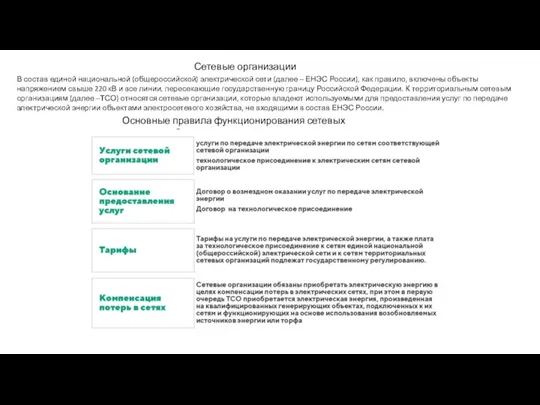 Сетевые организации В состав единой национальной (общероссийской) электрической сети (далее – ЕНЭС