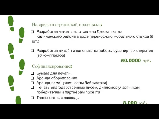 На средства грантовой поддержки: Разработан макет и изготовлена Детская карта Калининского района