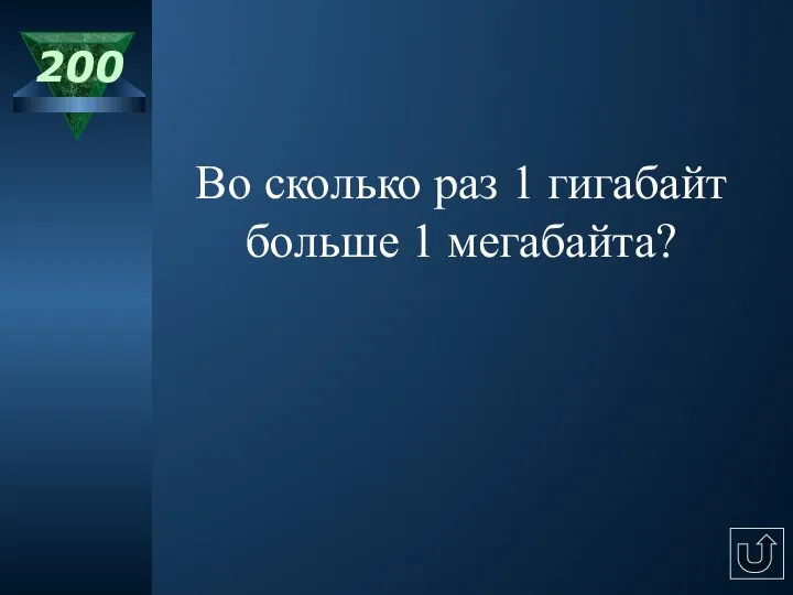 200 Во сколько раз 1 гигабайт больше 1 мегабайта?