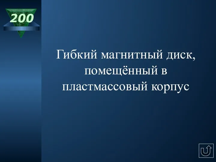 200 Гибкий магнитный диск, помещённый в пластмассовый корпус