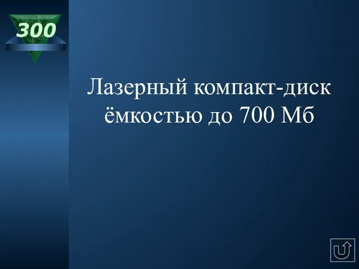 300 Лазерный компакт-диск ёмкостью до 700 Мб