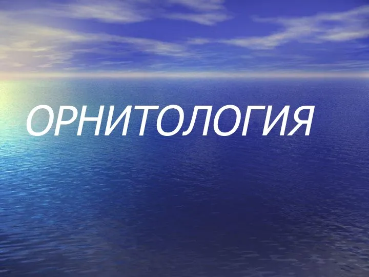 ОРНИТОЛОГИЯ