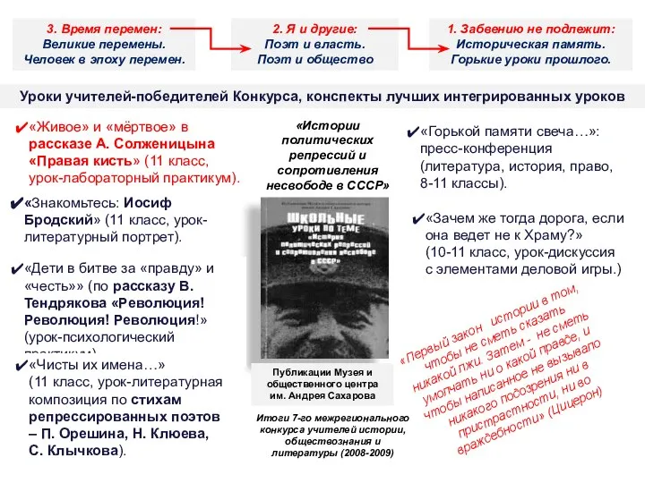 3. Время перемен: Великие перемены. Человек в эпоху перемен. 1. Забвению не