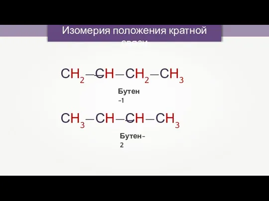 Изомерия положения кратной связи Бутен-1 Бутен-2