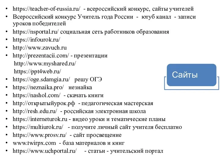 https://teacher-of-russia.ru/ - всероссийский конкурс, сайты учителей Всероссийский конкурс Учитель года России -