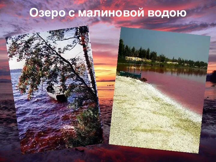 Озеро с малиновой водою