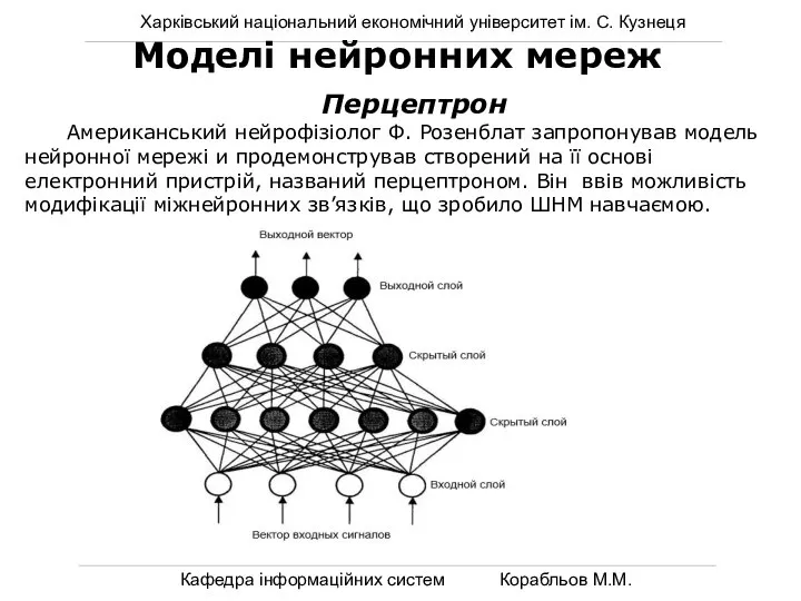 Харківський національний економічний університет ім. С. Кузнеця Кафедра інформаційних систем Корабльов М.М.