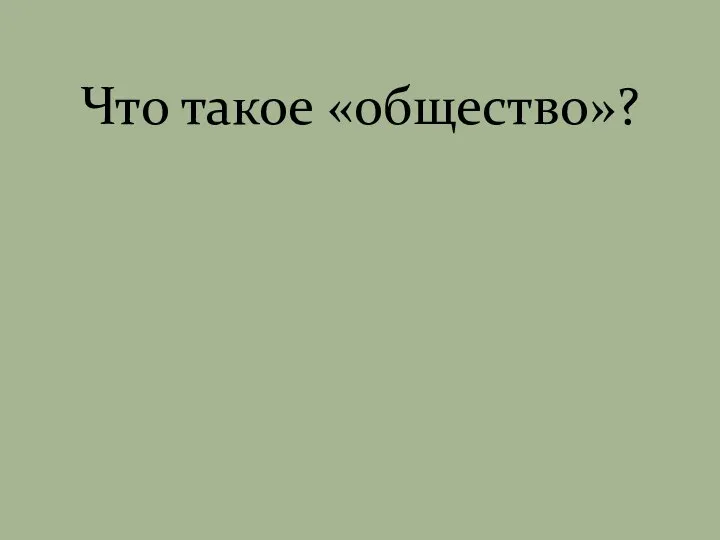 Что такое «общество»?