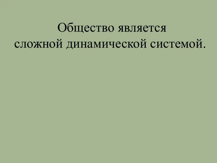 Общество является сложной динамической системой.