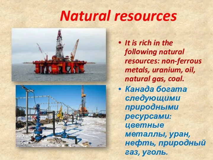 Natural resources It is rich in the following natural resources: non-ferrous metals,