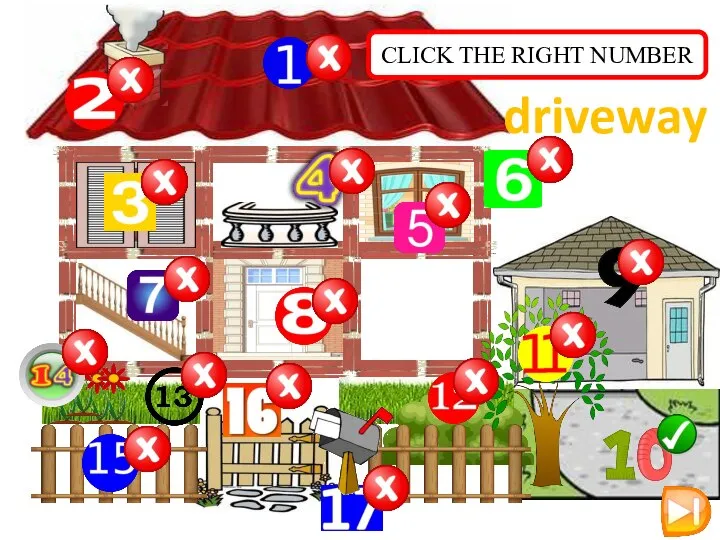 CLICK THE RIGHT NUMBER driveway