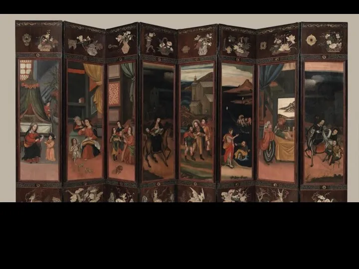 Ширма с библейскими мотивами. Макао, Китай, конец XVII - первая половина XVIII. Лиссабон, Музей Востока