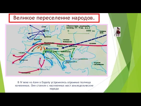 Великое переселение народов. В IV веке из Азии в Европу устремились огромные