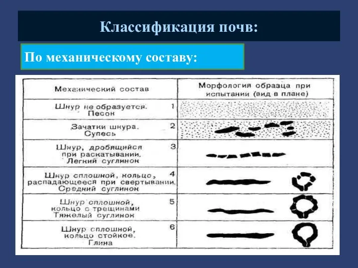 Классификация почв: По механическому составу: