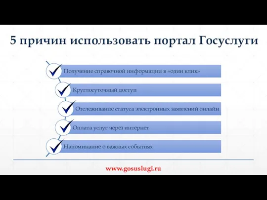 5 причин использовать портал Госуслуги www.gosuslugi.ru