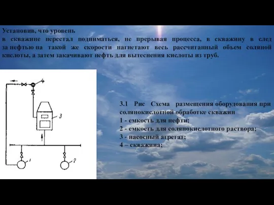 Установив, что уровень в скважине перестал подниматься, не прерывая процесса, в скважину