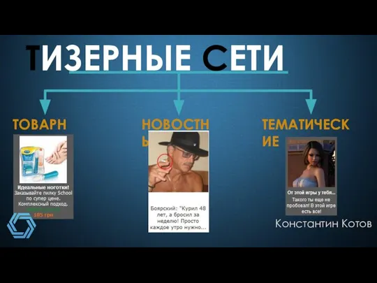 ТИЗЕРНЫЕ СЕТИ Константин Котов ТОВАРНЫЕ НОВОСТНЫЕ ТЕМАТИЧЕСКИЕ