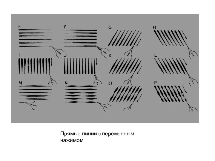 Прямые линии с переменным нажимом