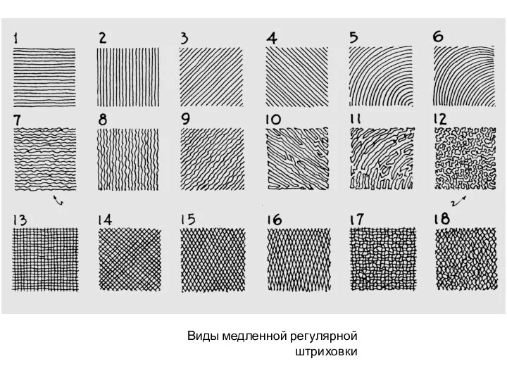 Виды медленной регулярной штриховки