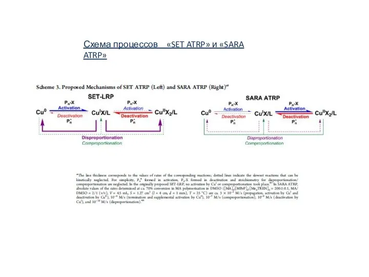 Схема процессов «SET ATRP» и «SARA ATRP»