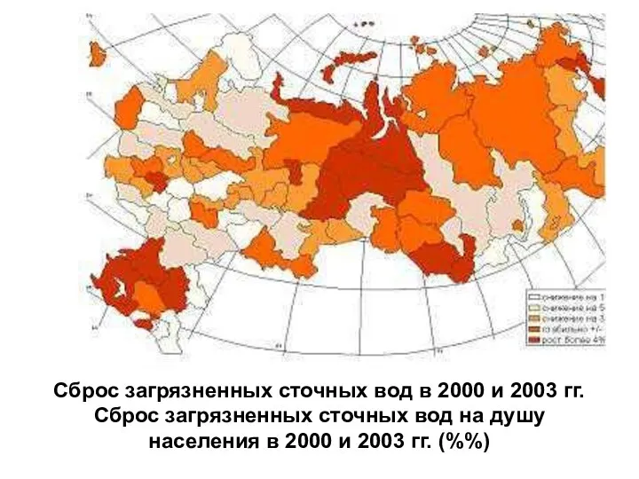 Сброс загрязненных сточных вод в 2000 и 2003 гг. Сброс загрязненных сточных