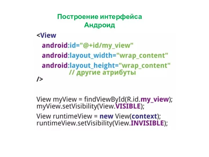 Построение интерфейса Андроид