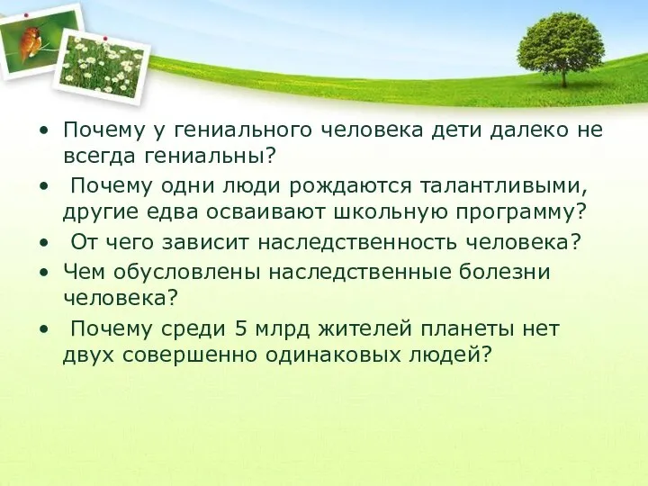 Почему у гениального человека дети далеко не всегда гениальны? Почему одни люди