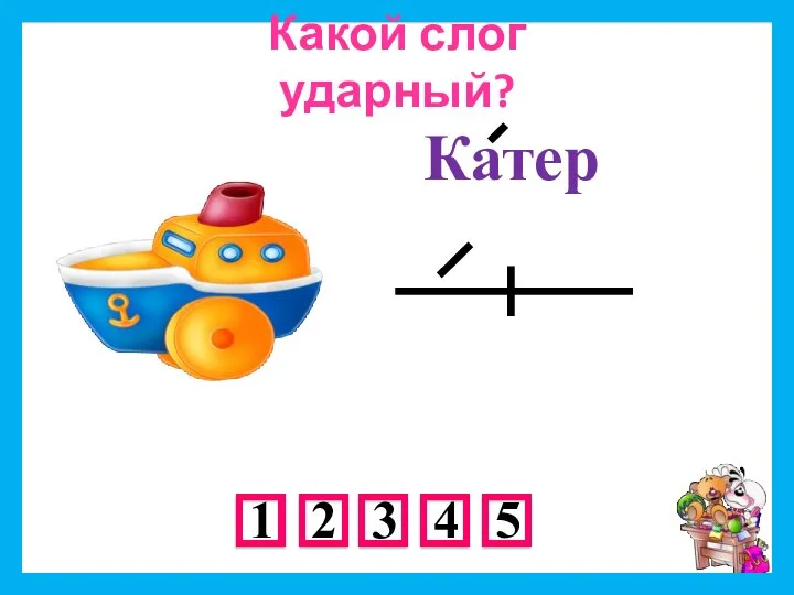 Катер Какой слог ударный?