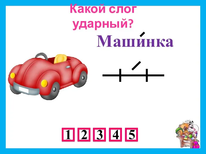 Машинка Какой слог ударный?