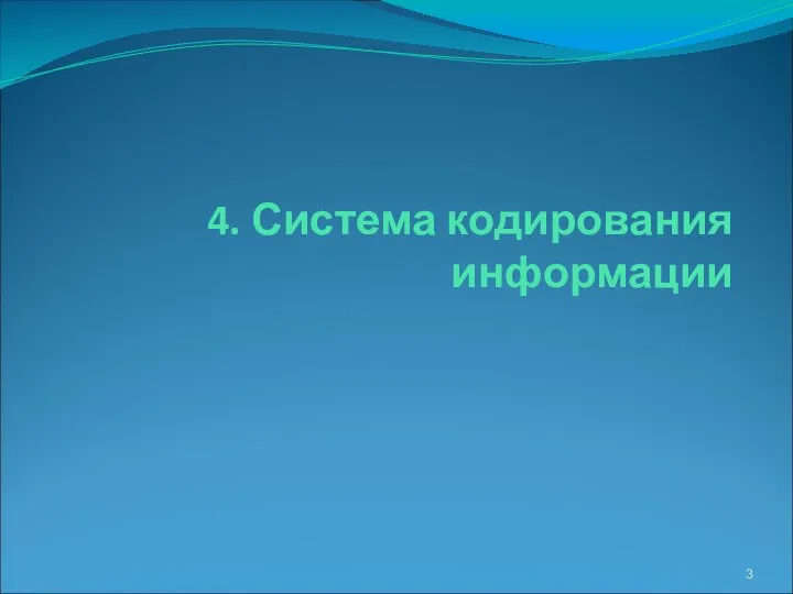 4. Система кодирования информации