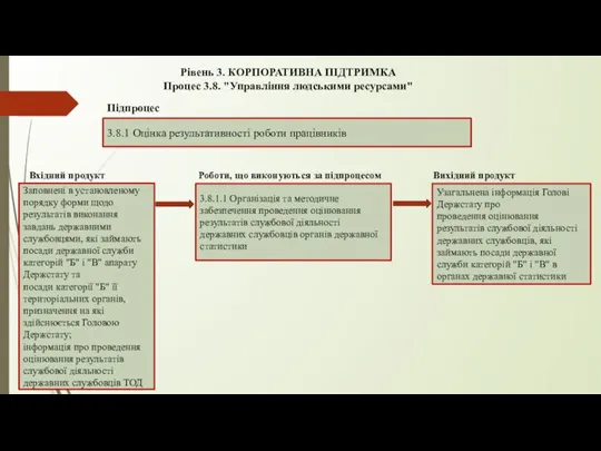 Рівень 3. КОРПОРАТИВНА ПІДТРИМКА Процес 3.8. "Управління людськими ресурсами" 3.8.1 Оцінка результативності