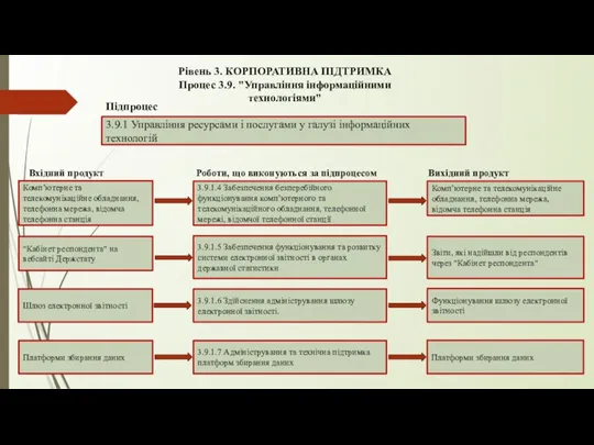 Рівень 3. КОРПОРАТИВНА ПІДТРИМКА Процес 3.9. "Управління інформаційними технологіями" 3.9.1 Управління ресурсами