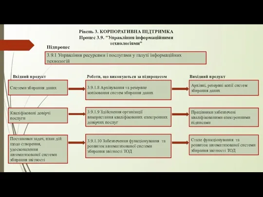 Рівень 3. КОРПОРАТИВНА ПІДТРИМКА Процес 3.9. "Управління інформаційними технологіями" 3.9.1 Управління ресурсами