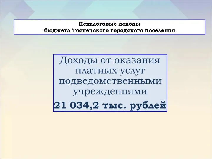 Неналоговые доходы бюджета Тосненского городского поселения