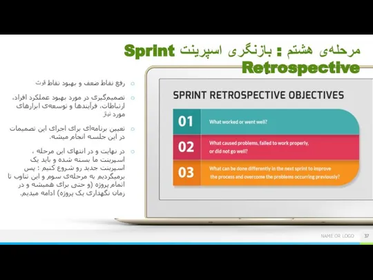 مرحله‌ی هشتم : بازنگری اسپرینت Sprint Retrospective رفع نقاط ضعف و بهبود